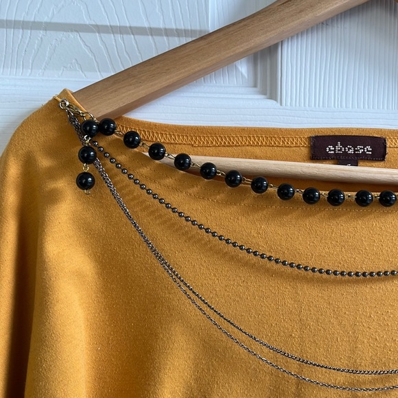 $25/2 Stylish Chains on Dolman Sleeve Wide Neck Top Muster Color - Picture 4 of 11